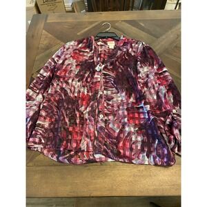 Ruby‎ Rd. Favorites Women's Blouse Purple Size 12 Sheer Dress Shirt